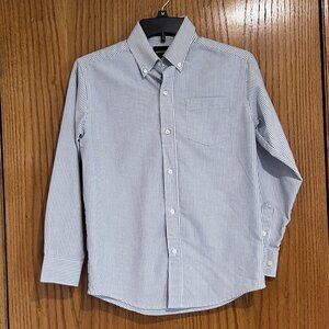 Arrow Bluish Gray and White Striped long sleeve Kid's Dress Shirt